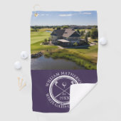 ゴルフパーソナライズされたクラブ名とフォトパープル ゴルフタオル (インサイチュ)