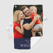 ゴルフパーソナライズされたクラブ名Photo Navy Blue ゴルフタオル (インサイチュ)