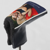 ゴルフパーソナライズされたクラブ名Photo Navy Blue ゴルフヘッドカバー (3/4 正面)