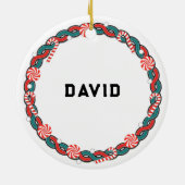 ゴルフパーソナライズされたクリスマスコレクション セラミックオーナメント (裏面)