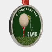 ゴルフパーソナライズされたクリスマスコレクション メタルオーナメント (右)