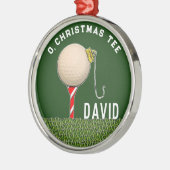 ゴルフパーソナライズされたクリスマスコレクション メタルオーナメント (左)