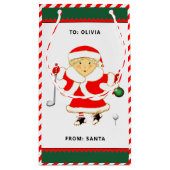 ゴルフパーソナライズされたクリスマスホリデースモール抱き枕 スモールペーパーバッグ (裏面)