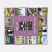 ゴルフパーソナライズされたグランドペアレントパパママ写真文字 フリースブランケット (正面(横))