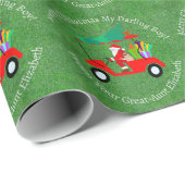 ゴルフパーソナライズされたグリーンクリスマス ラッピングペーパー (ロールコーナー)