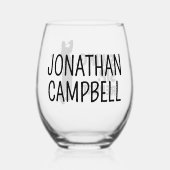 ゴルフパーソナライズされたスウィングsipリピート ステムなしワイングラス (裏面)