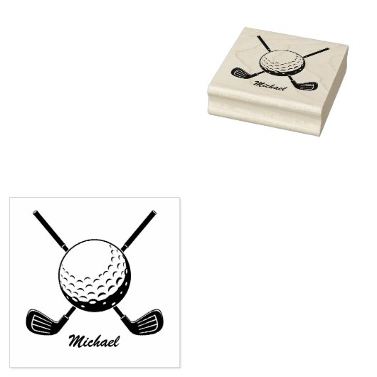 ゴルフパーソナライズされたスティックゴルファーの名前 ラバースタンプ (押印)