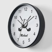 ゴルフパーソナライズされたスティックボールゴルファーのゴルフ名 壁時計 (傾斜)