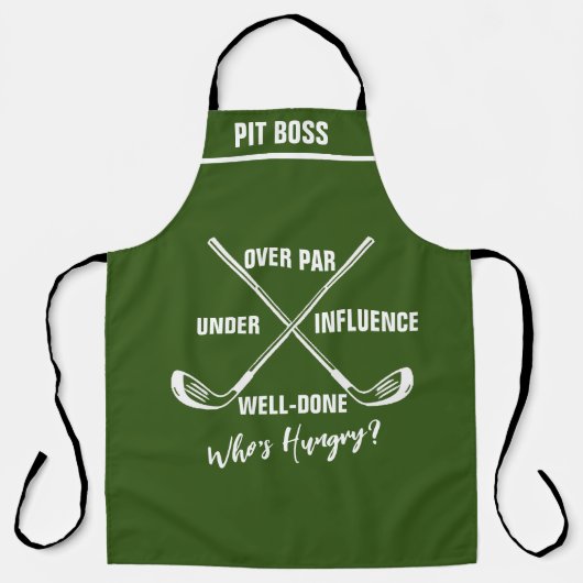 ゴルフパーソナライズされたテーマエプロンおもしろい – ビール愛好家 エプロン (正面)
