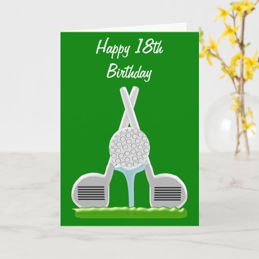 ゴルフパーソナライズされたデザイン誕生日 カード (黄色い花)