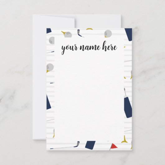 ゴルフパーソナライズされたノテカード サンキューカード (正面)