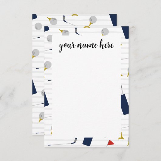 ゴルフパーソナライズされたノテカード サンキューカード (正面/裏面)