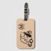 ゴルフパーソナライズされたバッグモノグラムのラベル、ゴルファーのギフト ラゲッジタグ (正面縦)