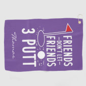 ゴルフパーソナライズされたパパフレンズ3パットを許可しない ゴルフタオル (横)