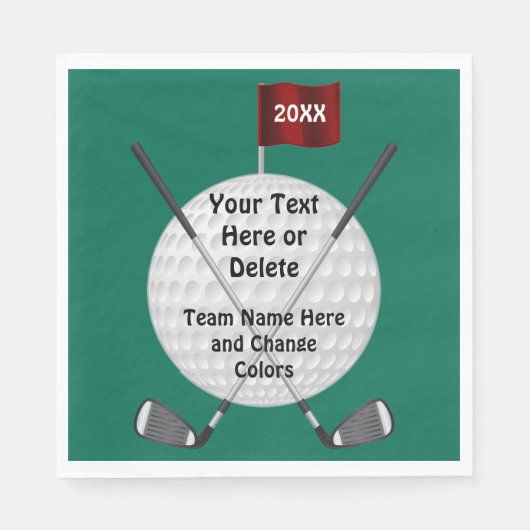 ゴルフパーソナライズされたパーティー用品、ゴルフナプキン スタンダードランチョンナプキン (正面)