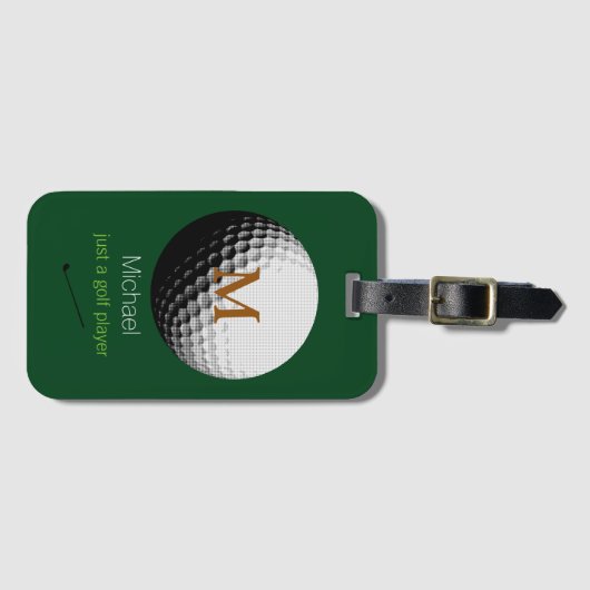 ゴルフパーソナライズされたプレイヤー名 ラゲッジタグ (正面横)