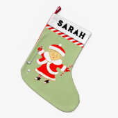 ゴルフパーソナライズされたホリデーギフト ラージクリスマスストッキング (正面 (吊り時))