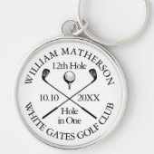 ゴルフパーソナライズされたホールインワンクラシックモダン キーホルダー (正面)