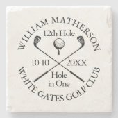 ゴルフパーソナライズされたホール・イン・ワン賞 ストーンコースター (正面)