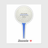 ゴルフパーソナライズされたボールオンブルーティー シール (シート)