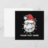 ゴルフパーソナライズされたボールサンタハットクリスマスライト シーズンカード (正面/裏面)