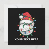 ゴルフパーソナライズされたボールサンタハットクリスマスライト シーズンカード (正面)