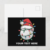 ゴルフパーソナライズされたボールサンタハットクリスマスライト シーズンポストカード (正面/裏面)