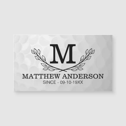 ゴルフパーソナライズされたボールパターン名モノグラム年齢 (正面)