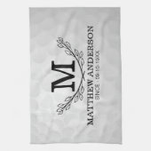 ゴルフパーソナライズされたボールパターン名モノグラム年齢 キッチンタオル (縦)