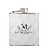 ゴルフパーソナライズされたボールパターン名モノグラム年齢 フラスク (正面)