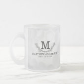 ゴルフパーソナライズされたボールパターン名モノグラム年齢 フロストグラスマグカップ (左)