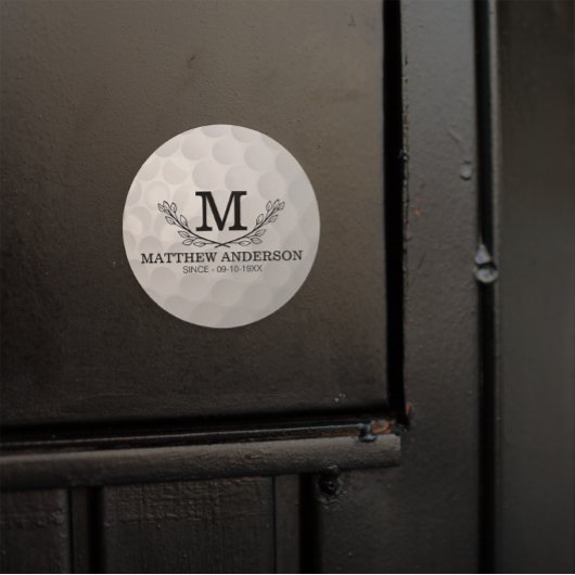 ゴルフパーソナライズされたボールパターン名モノグラム年齢 ラウンドシール