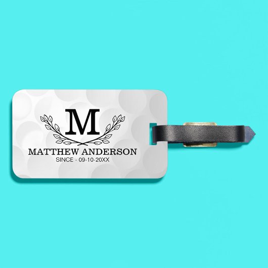 ゴルフパーソナライズされたボールパターン名モノグラム年齢 ラゲッジタグ