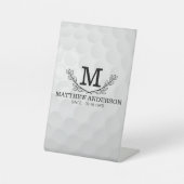 ゴルフパーソナライズされたボールパターン名モノグラム年齢 台座サイン (正面)