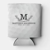 ゴルフパーソナライズされたボールパターン名モノグラム年齢 缶クーラー (正面)