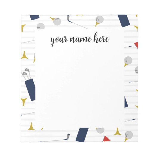 ゴルフパーソナライズされたメモ帳 ノートパッド (正面)