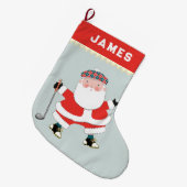 ゴルフパーソナライズされたラージクリスマスストッキング ラージクリスマスストッキング (正面 (吊り時))