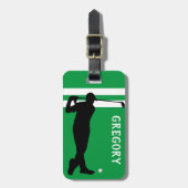 ゴルフパーソナライズされた不機嫌 |ゴルファー・グリーン・トラベル ラゲッジタグ (正面縦)
