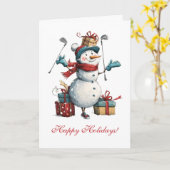 ゴルフパーソナライズされた恋人クリスマスカード カード (黄色い花)