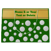 ゴルフパーソナライズされた抱き枕、ゴルフボール ラージペーパーバッグ (正面)