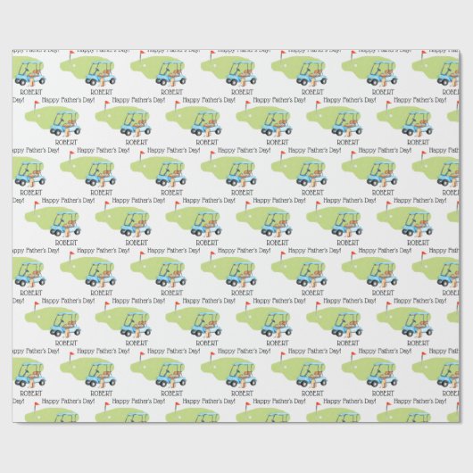 ゴルフパーソナライズされた父親の日名 ラッピングペーパー (フラット)