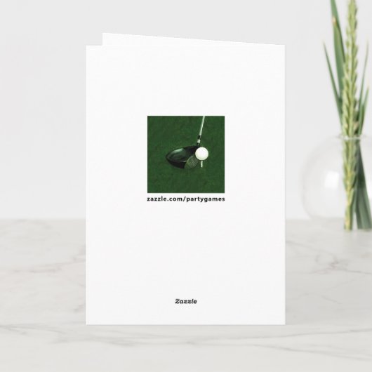 ゴルフパーソナライズされた誕生日 カード (裏面)