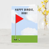 ゴルフパーソナライズされた誕生日 カード (黄色い花)