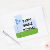 ゴルフパーソナライズされた誕生日 スクエアシール (封筒)