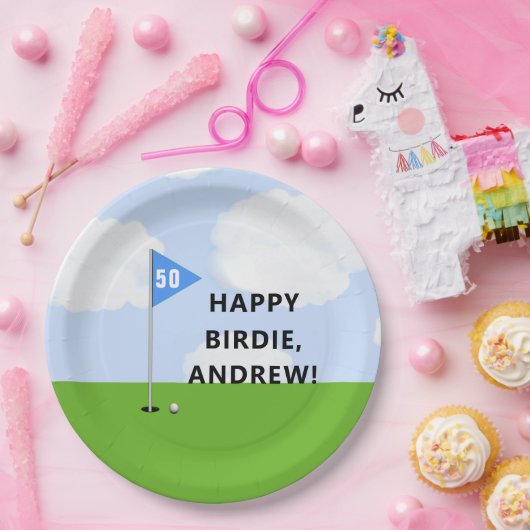 ゴルフパーソナライズされた誕生日 ペーパープレート (パーティー)
