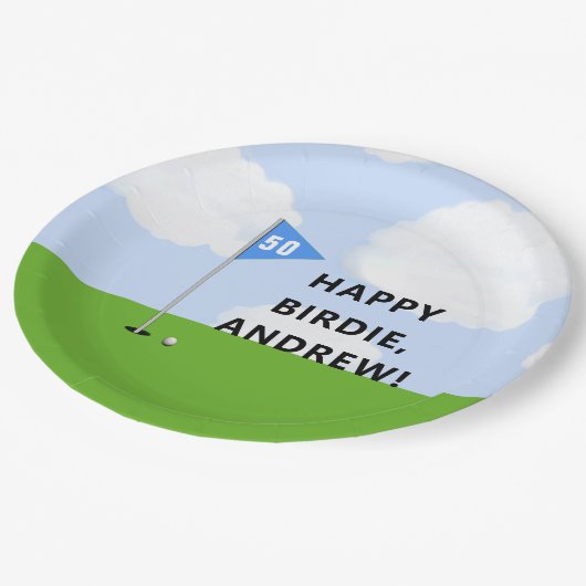 ゴルフパーソナライズされた誕生日 ペーパープレート (アングル)