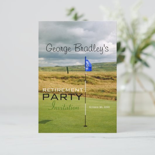 ゴルフパーソナライズな退職のパーティの招待状 招待状 (スタンド正面)