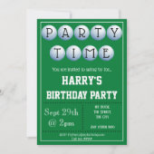 ゴルフパーティの招待状編集可能 招待状 (正面)