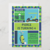 ゴルフパーティの招待状 – ゴルフ誕生日 パーソナライズされた 招待状 (正面)