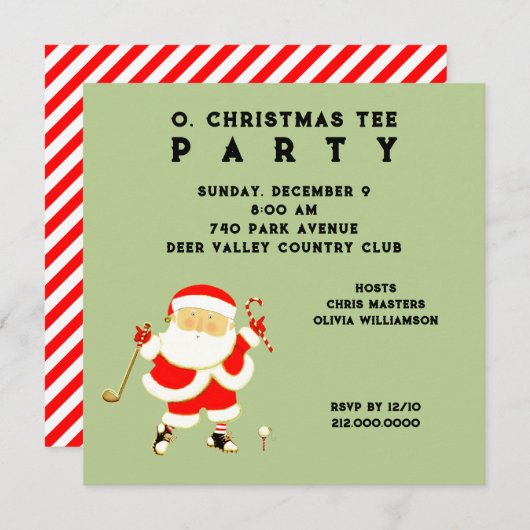 ゴルフパーティの招待状 招待状 (正面/裏面)